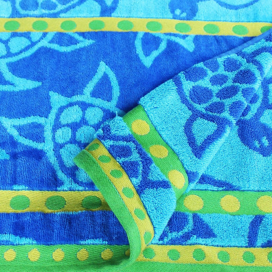 Blue Beach Towel – 100% Cotton | Turtles - restmor.co.uk - colour