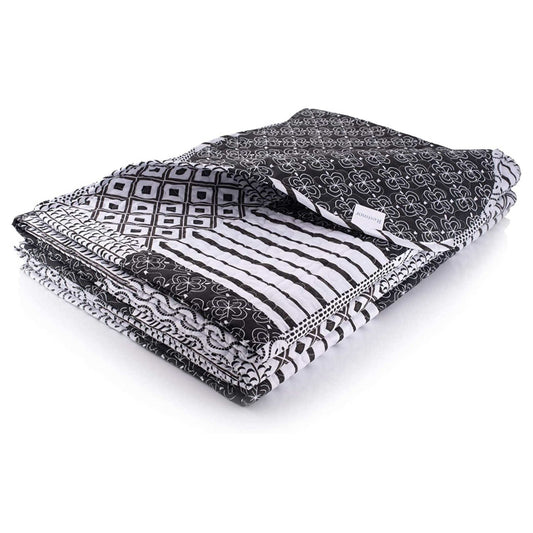 Jumana Black - Quilted Bedspread - Single Bed - restmor.co.uk - colour