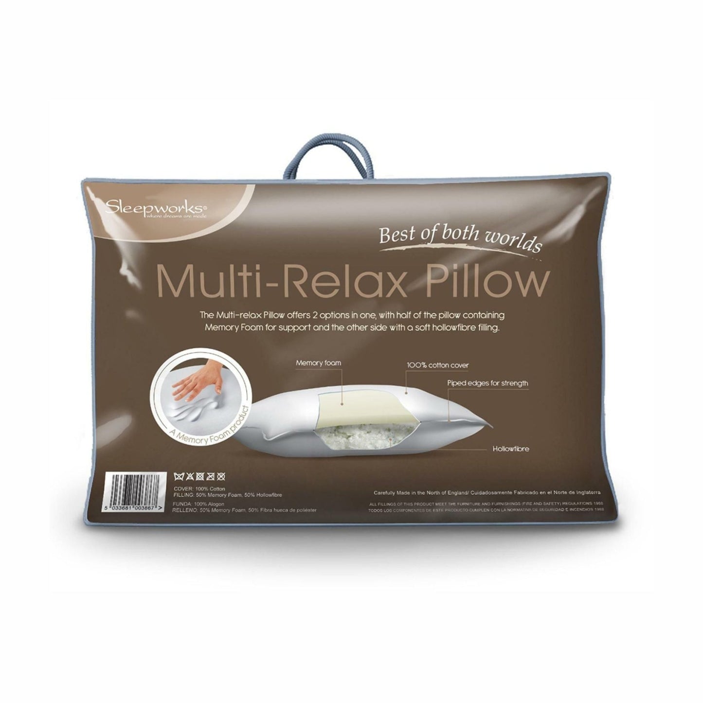 Multi - Relax Pillow | Dual - Sided Support - restmor.co.uk - colour