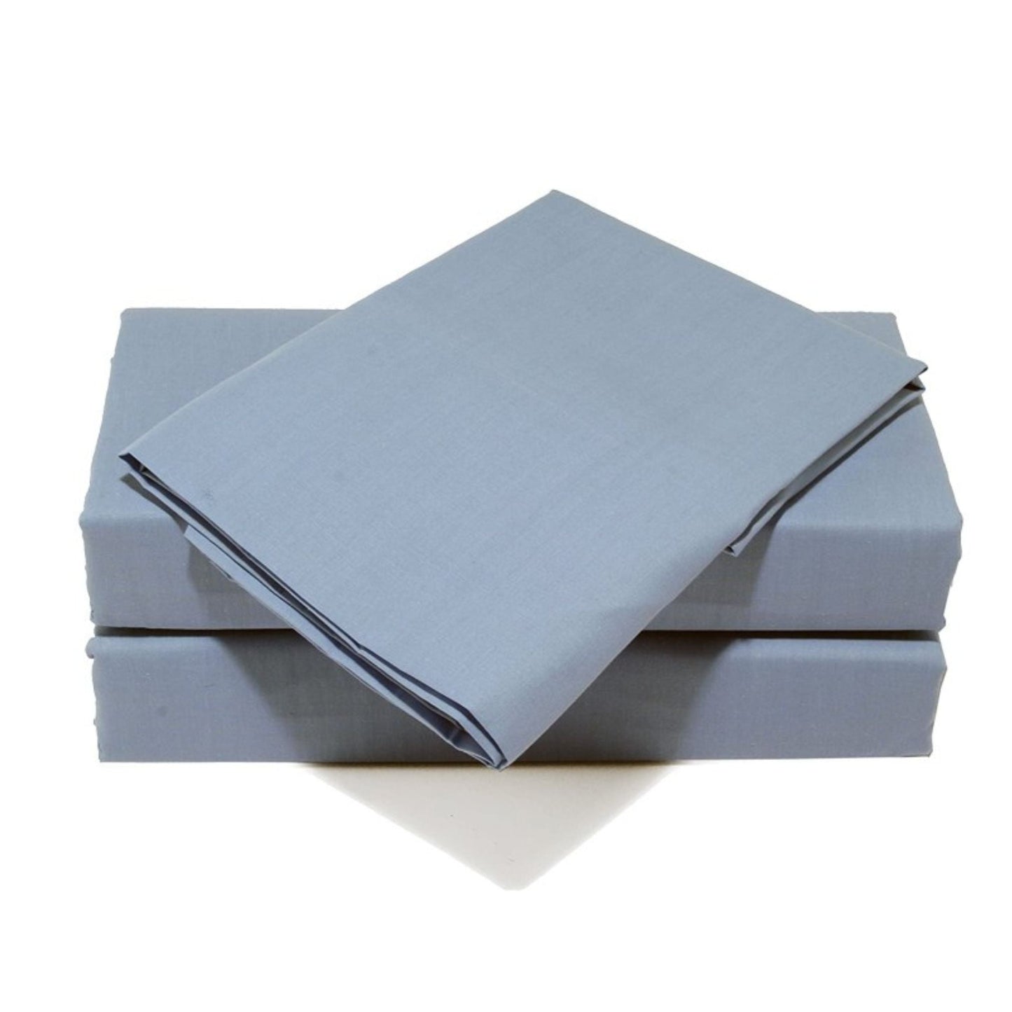 Ocean Blue Percale Fitted Sheet Red made from polycotton blend folded neatly against a white background