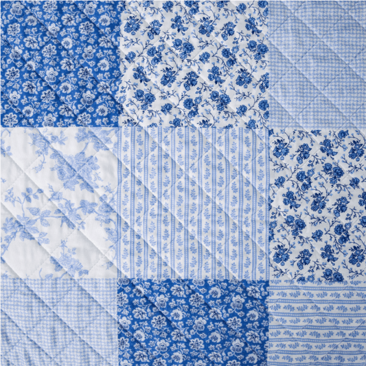 Yalima Blue - Quilted Bedspread - Single - Double - King Bed - restmor.co.uk - colour