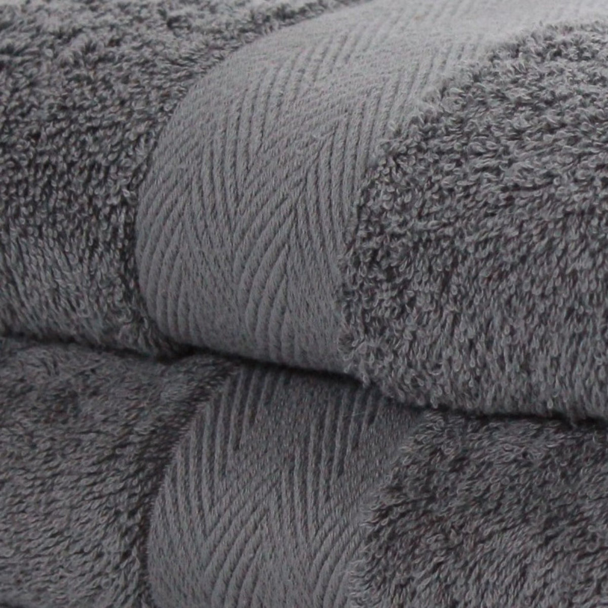 Close up of 2 Piece Charcoal Grey Luxor Bath Sheet Pack in 600 GSM 