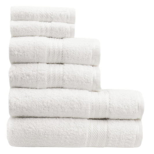 6 Piece Supreme Bath Towel Bundle - Fine Combed Cotton | Includes 2 Face Towels, 2 Hand Towels, 2 Bath Sheet