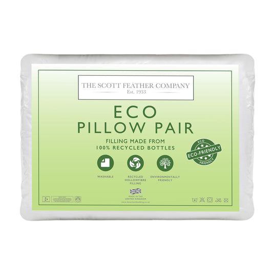 Scott Feather Company Eco Pillow Pair | Recycled Hollowfibre Filling