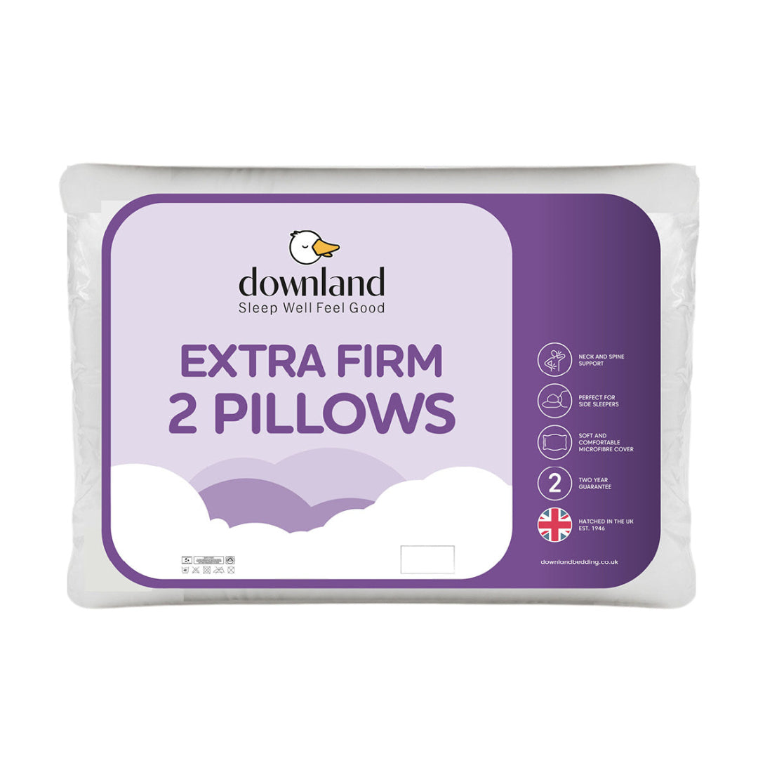 Extra Firm Filled Pillow Pair | Supportive Anti-Allergy Comfort