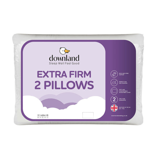 Extra Firm Filled Pillow Pair | Supportive Anti-Allergy Comfort