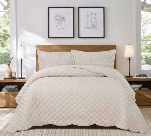Alana Stone - Quilted Bedspread - Single - Double - King Bed - restmor.co.uk - colour