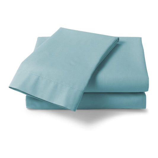 Aqua Blue - Percale Pillowcase Pair | Cotton Blend - Easy Care Bed Linen