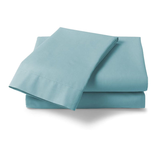 Aqua Blue - Percale Pillowcase Pair | Cotton Blend - Easy Care Bed Linen - restmor.co.uk - colour