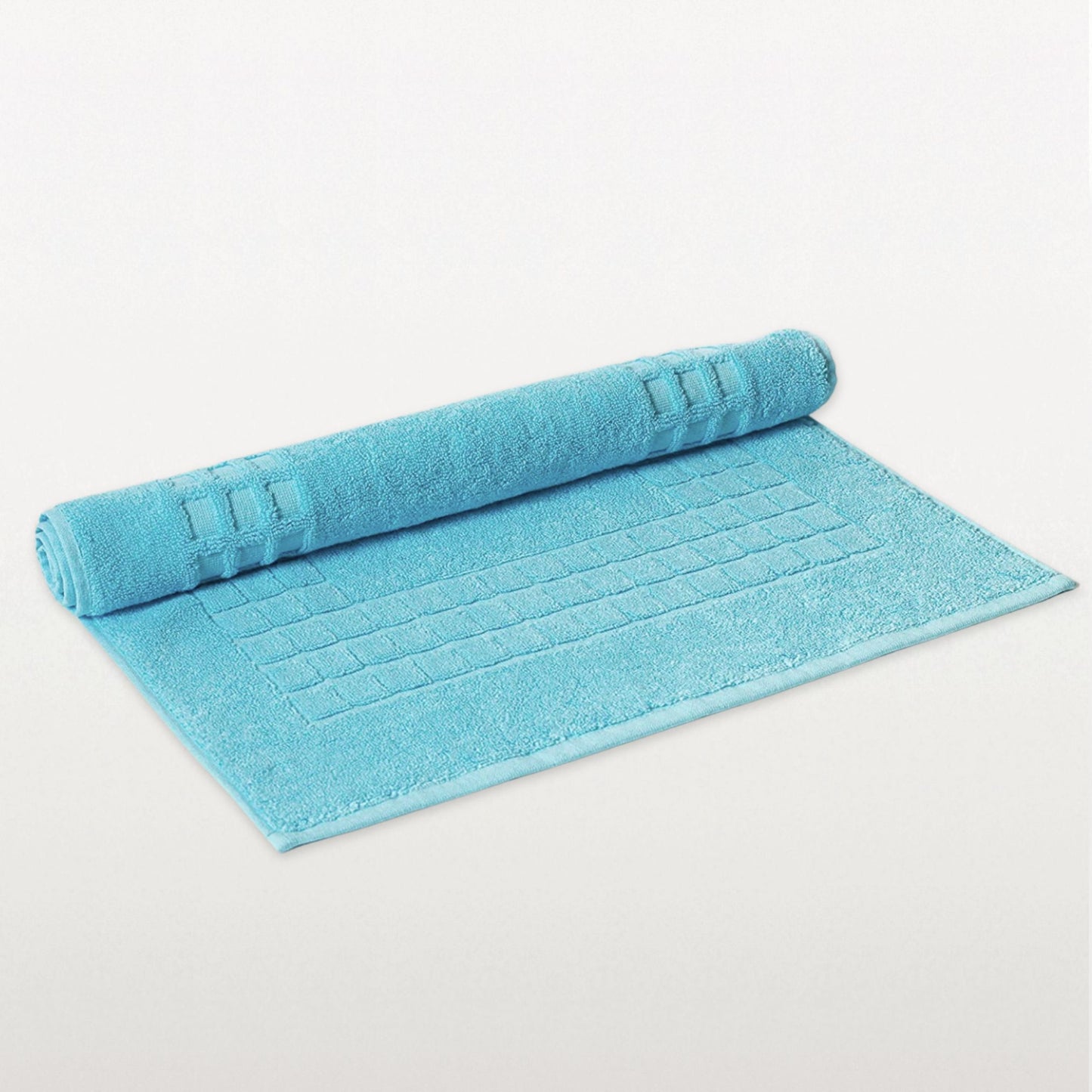Aqua Blue - Cotton Bath Mat | Quick-Dry Design