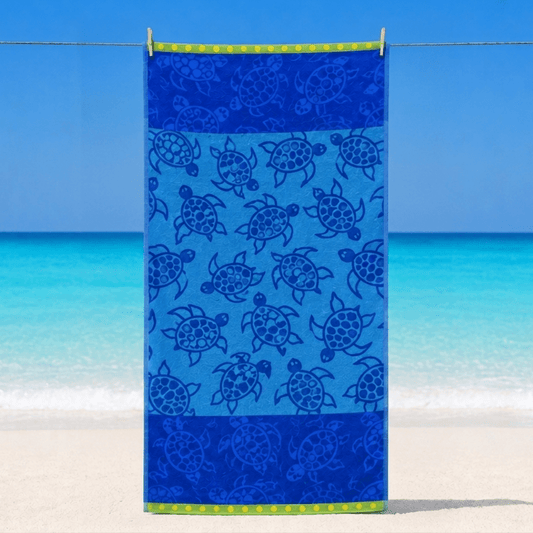 Blue Beach Towel – Poly Cotton | Turtles - restmor.co.uk - colour