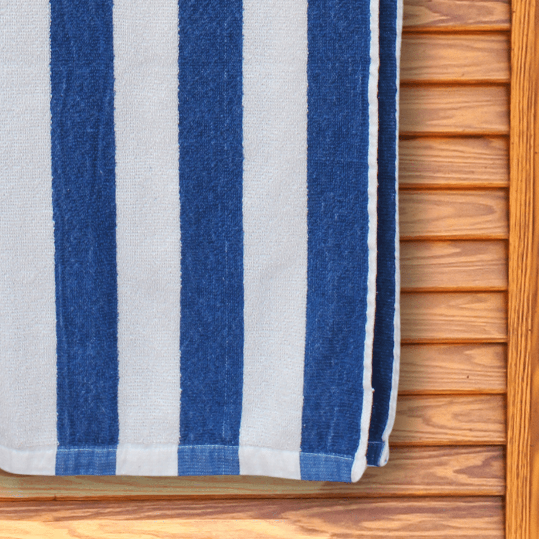 Budget - Friendly Beach Towel - Navy Blue Stripe - restmor.co.uk - colour