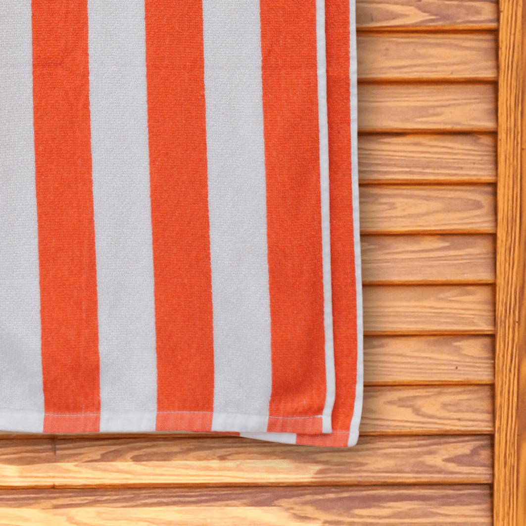 Budget - Friendly Beach Towel - Orange Stripe - restmor.co.uk - colour