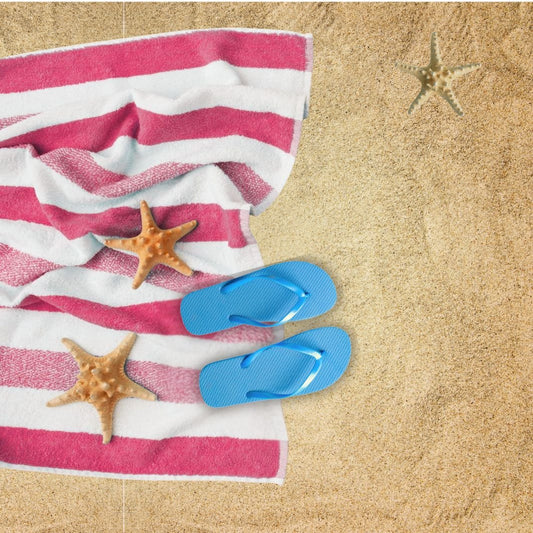 Candy Pink Beach Towel - 100% Cotton | Pink Stripe - restmor.co.uk - colour