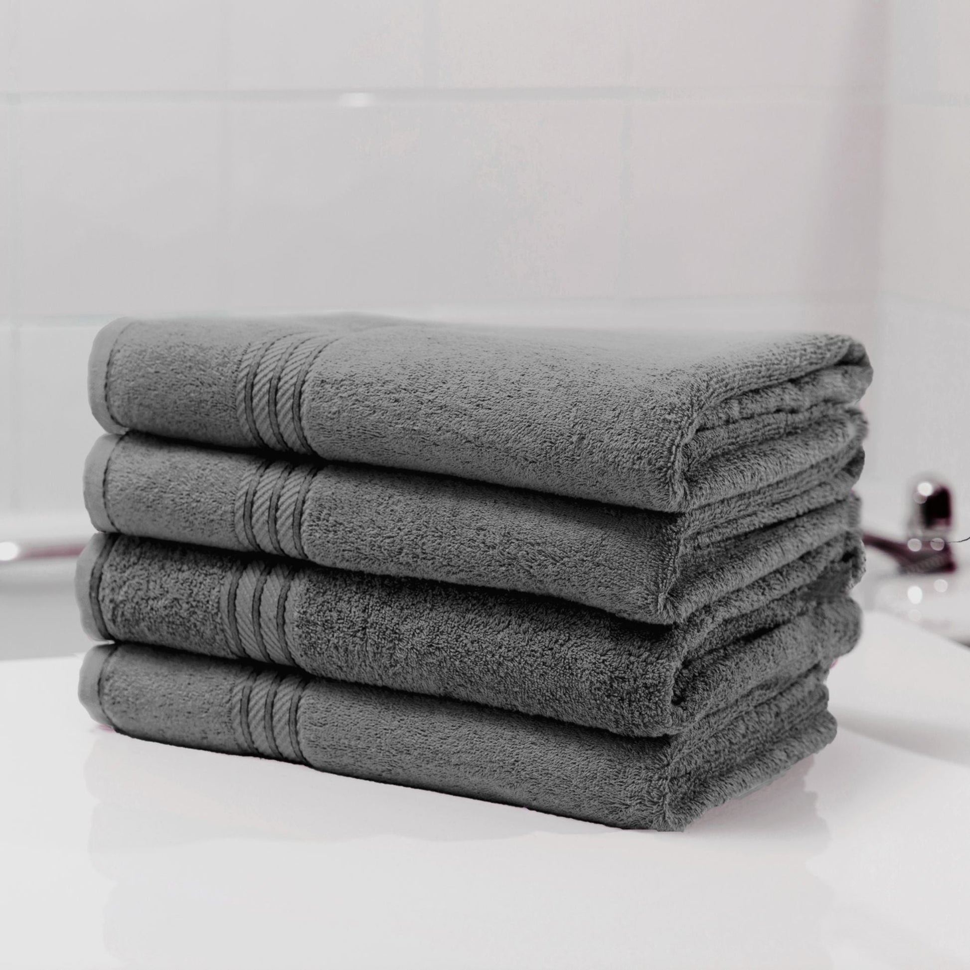 Charcoal Grey - Bathroom Towel | Combed Cotton - Supreme Range - restmor.co.uk - colour