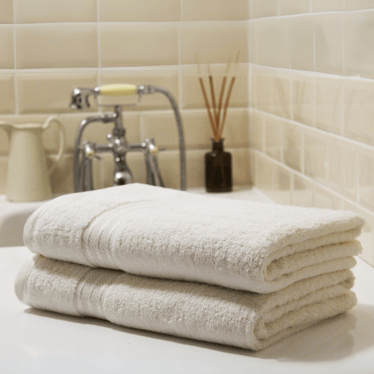 Ivory Bathroom Towel | 100% Egyptian Cotton - Supreme - restmor.co.uk - colour