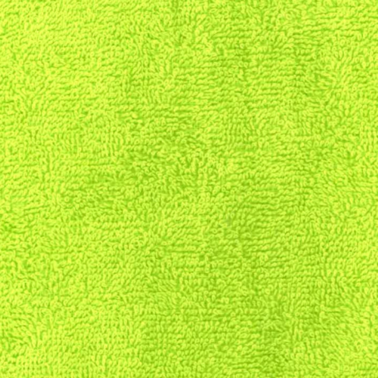 Lime Green cotton bathroom towel close up 500gsm