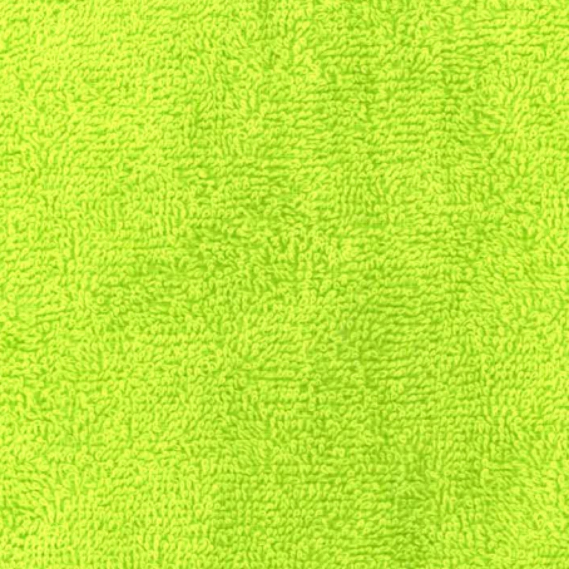 Lime Green cotton bathroom towel close up 500gsm
