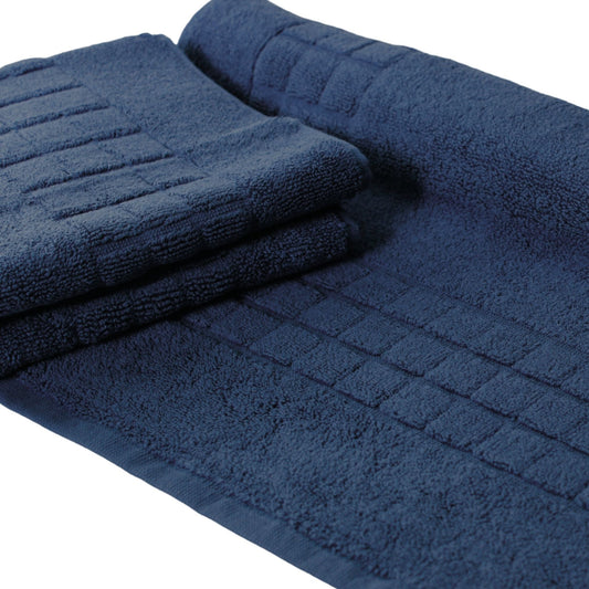 Navy Blue quick-dry cotton bath maton white background