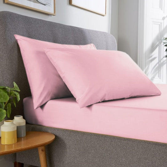 Candy Pink - Percale Flat Sheet | Cotton Blend - Easy Care Bed Linen