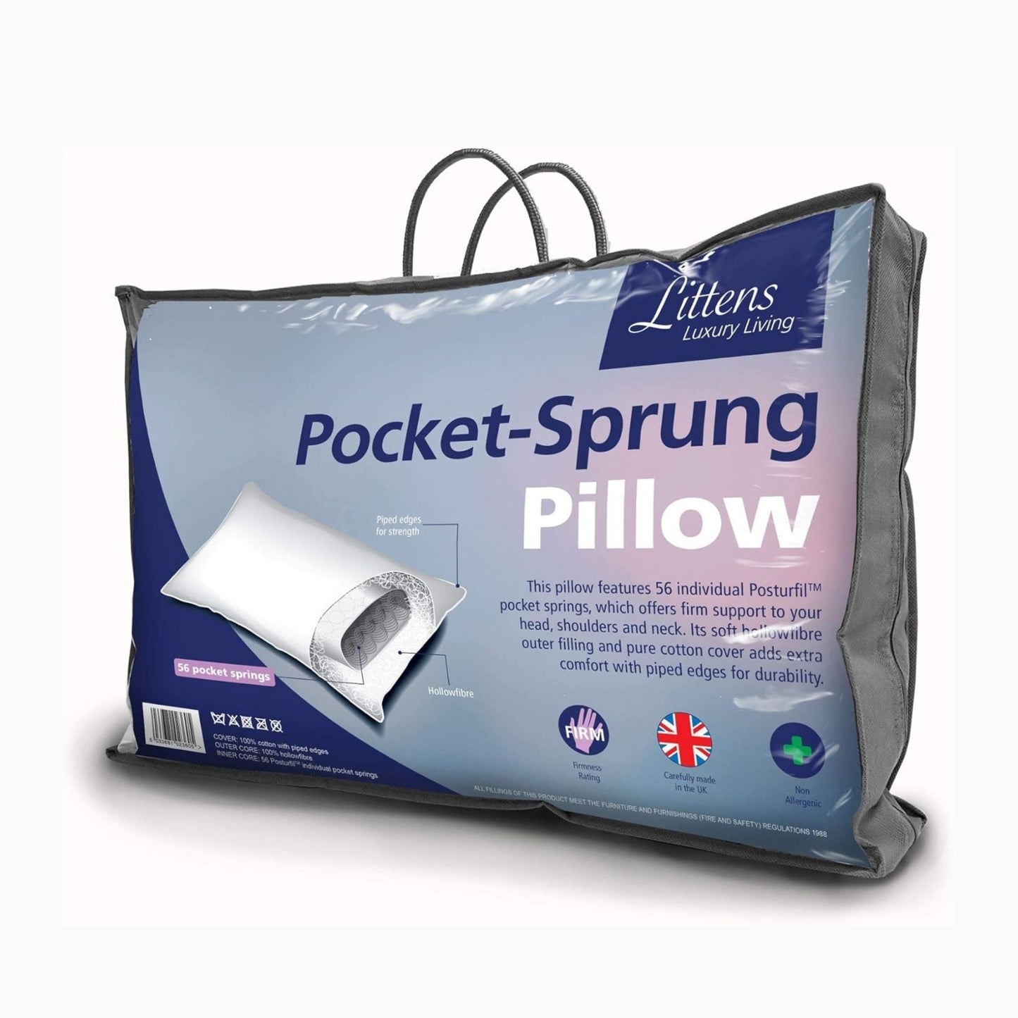 Pocket - Sprung Pillow | Firm Support - restmor.co.uk - colour
