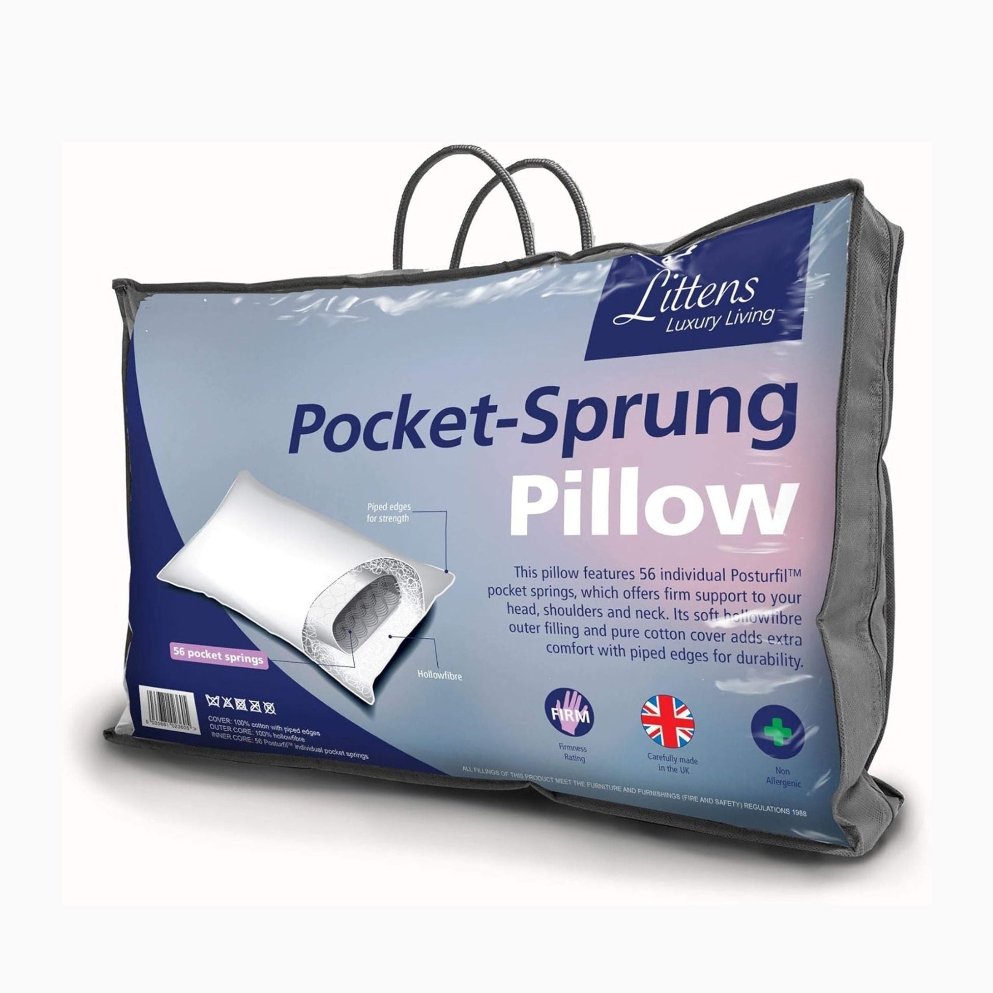 Pocket - Sprung Pillow | Firm Support - restmor.co.uk - colour