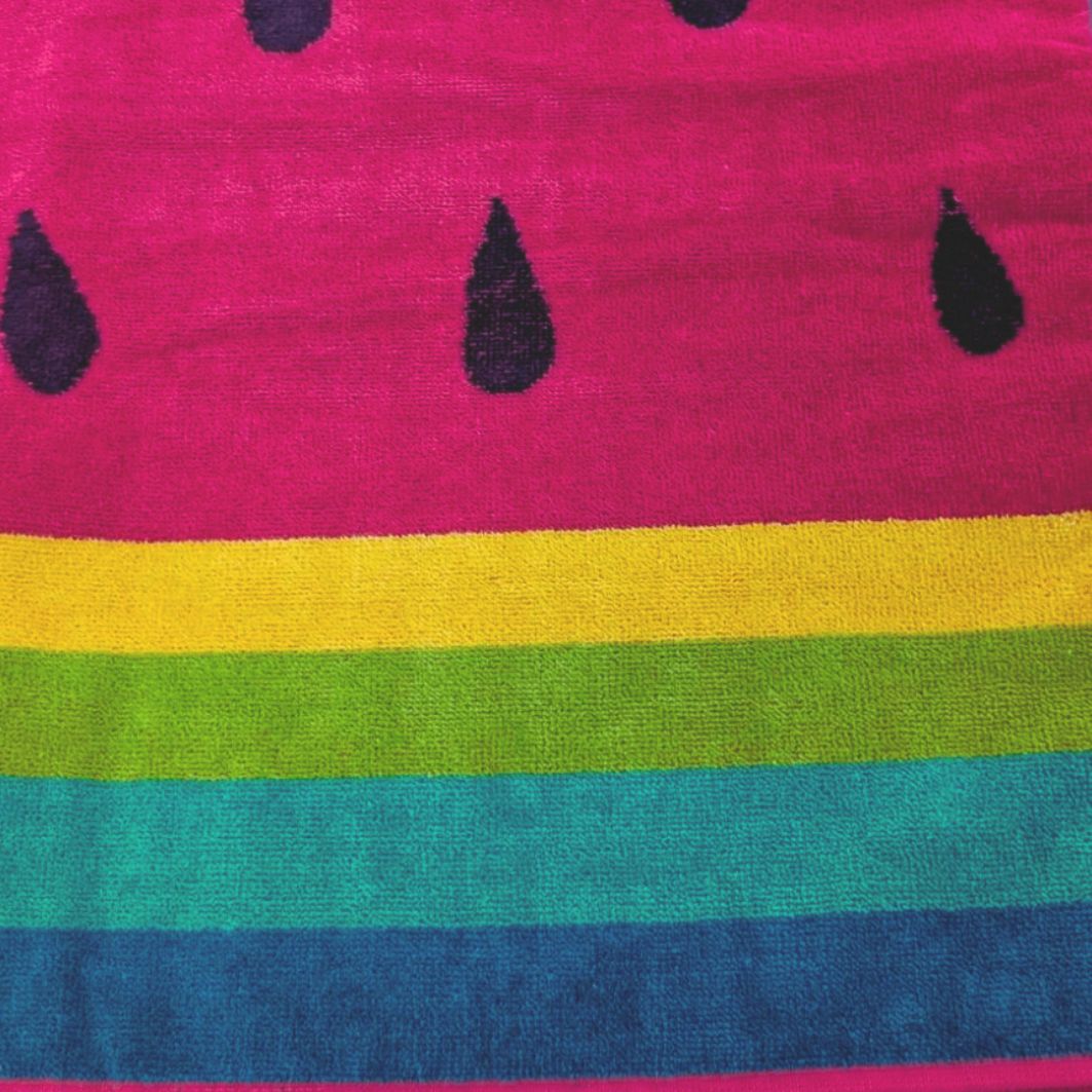 Rainbow Beach Towel – 100% Cotton | Watermelon - restmor.co.uk - colour