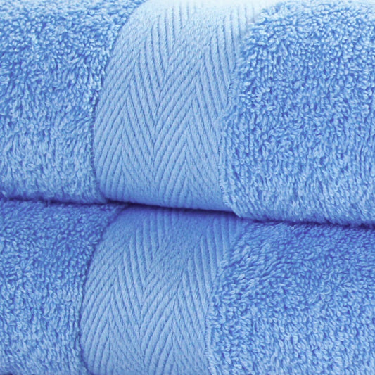 Close up of luxury blue bath towels