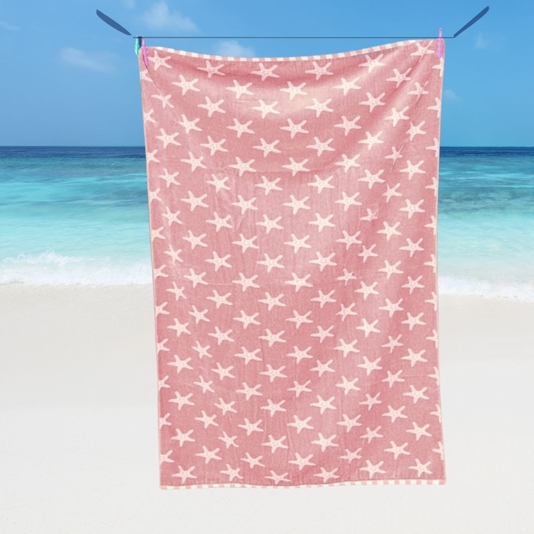 Blush Pink Beach Towel – 100% Cotton | Starfish