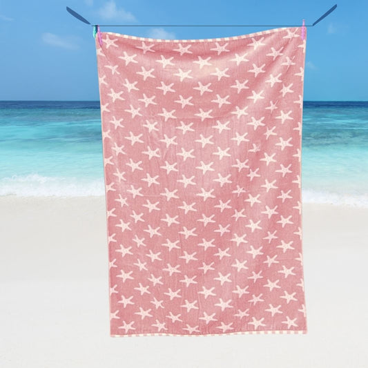 Blush Pink Beach Towel – 100% Cotton | Starfish