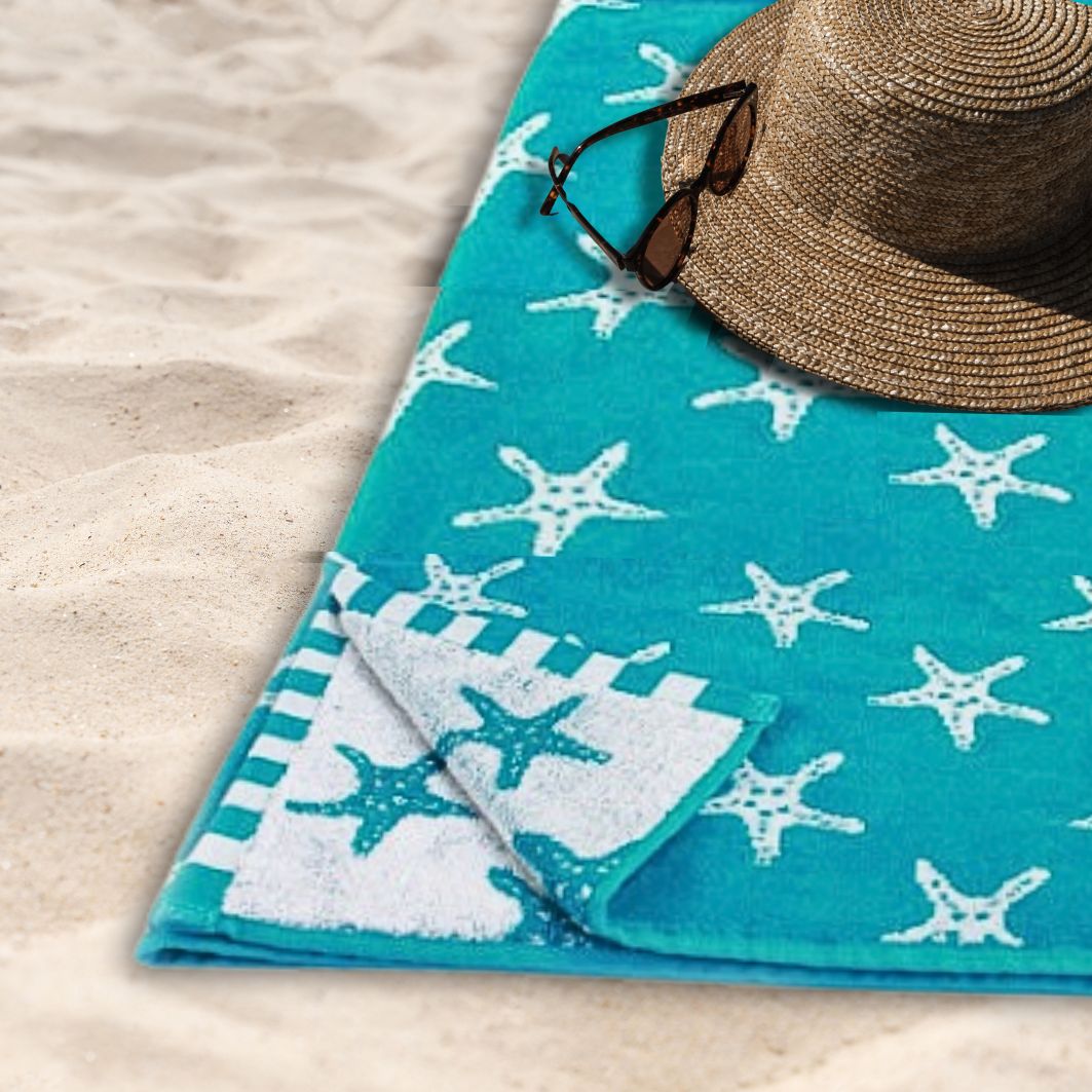 Teal Beach Towel – 100% Cotton | Starfish