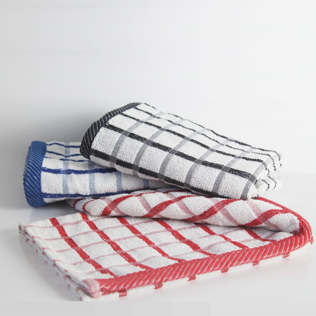 Large Check Cotton Tea Towels - 100% Cotton