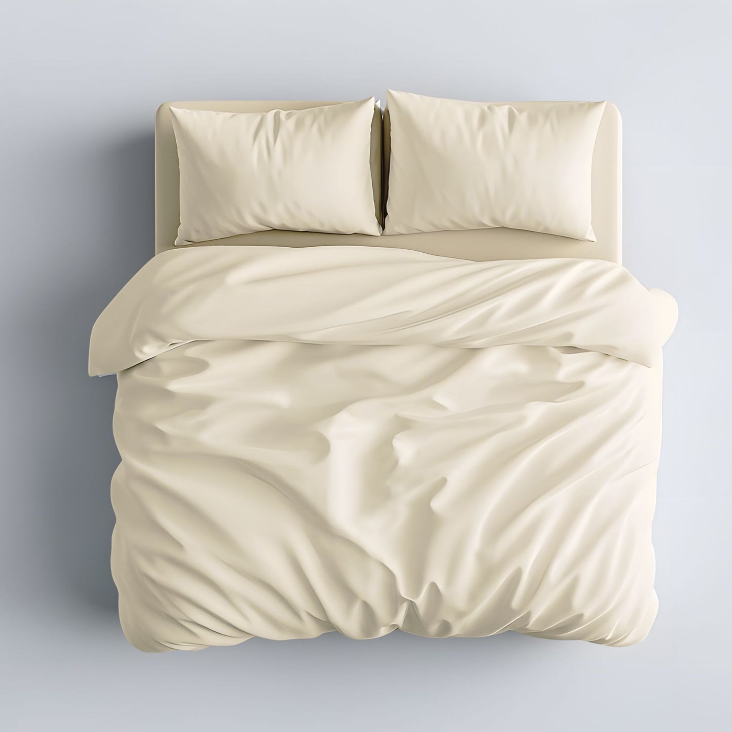 Ivory - Percale Duvet Cover Set | Cotton Blend - Easy Care Bed Linen