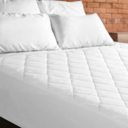 Cose up of Restmor Quilted Mattress Protector with Diamond Stitch 