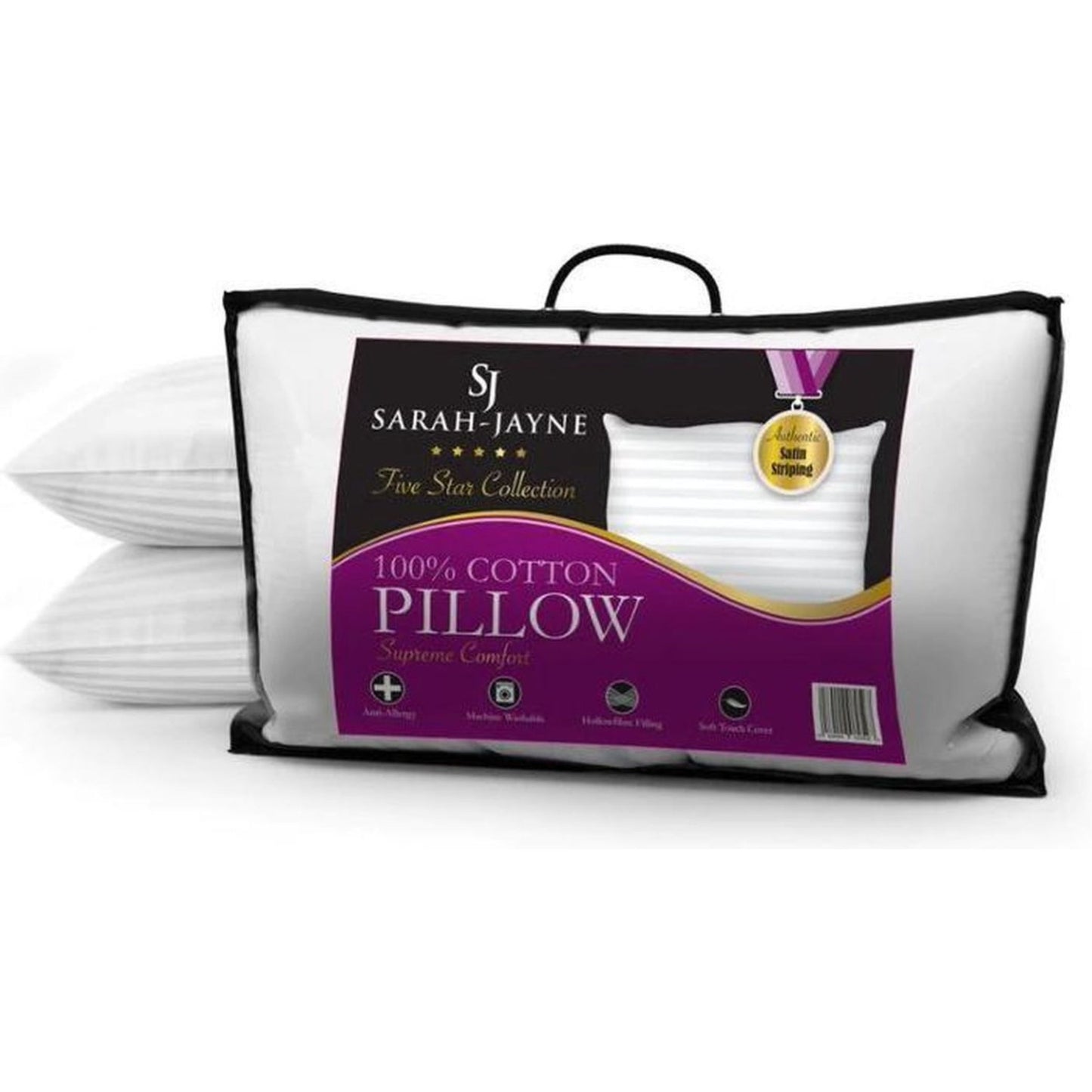 Luxury Satin Stripe Pillow Pair | 100% Cotton Cover