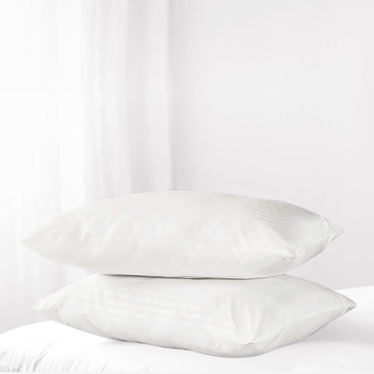 Luxury Satin Stripe Pillow Pair | 100% Cotton Cover