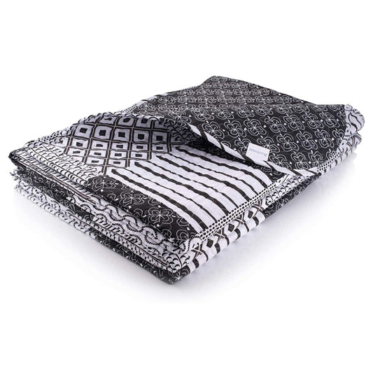 Jumana Black - Quilted Bedspread - Single Bed
