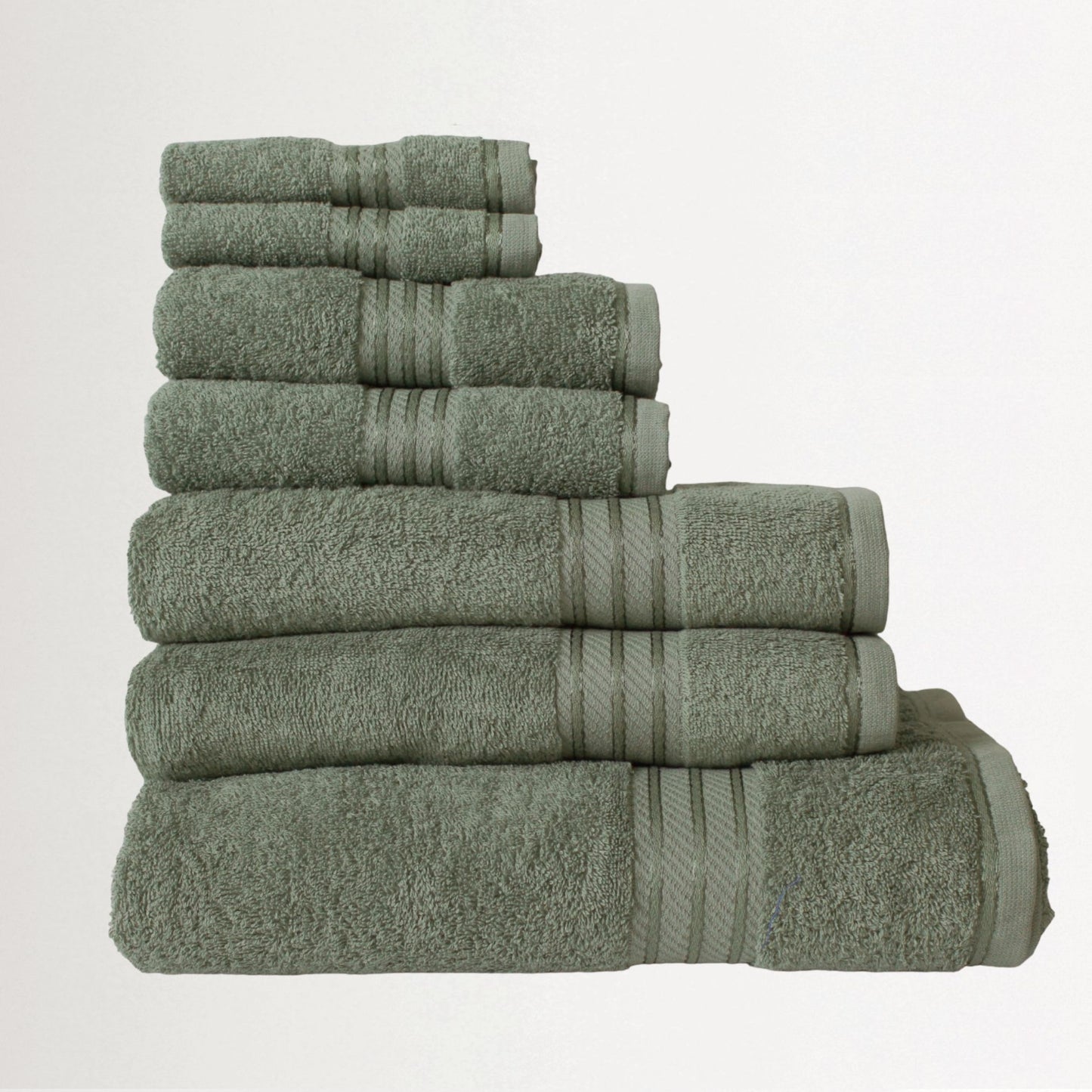7 Piece Supreme Bath Towel Bundle - Fine Combed Cotton | Includes 2 Face Towels, 2 Hand Towels, 2 Bath Towels, 1 Bath Sheet