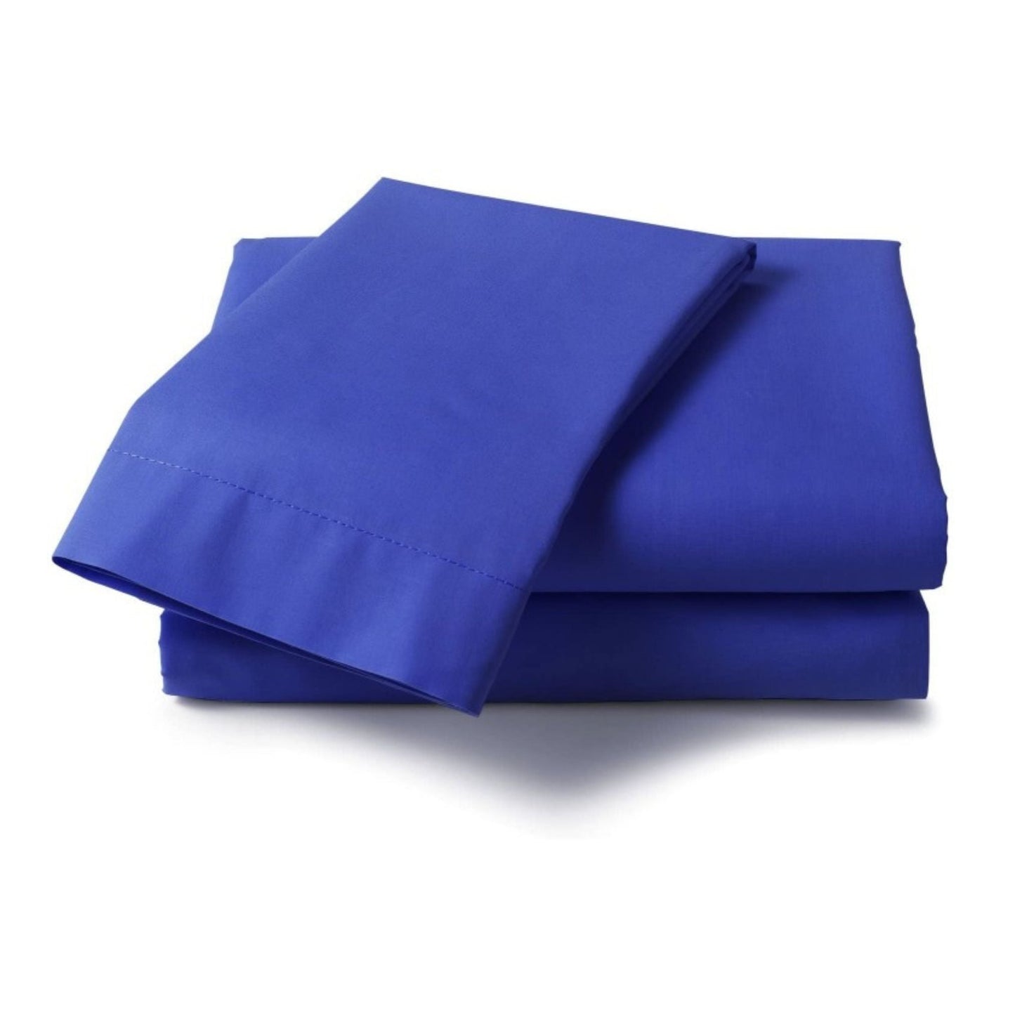 Wedgewood Blue Percale pillowcase pair made from polycotton blend folded neatly against a white background