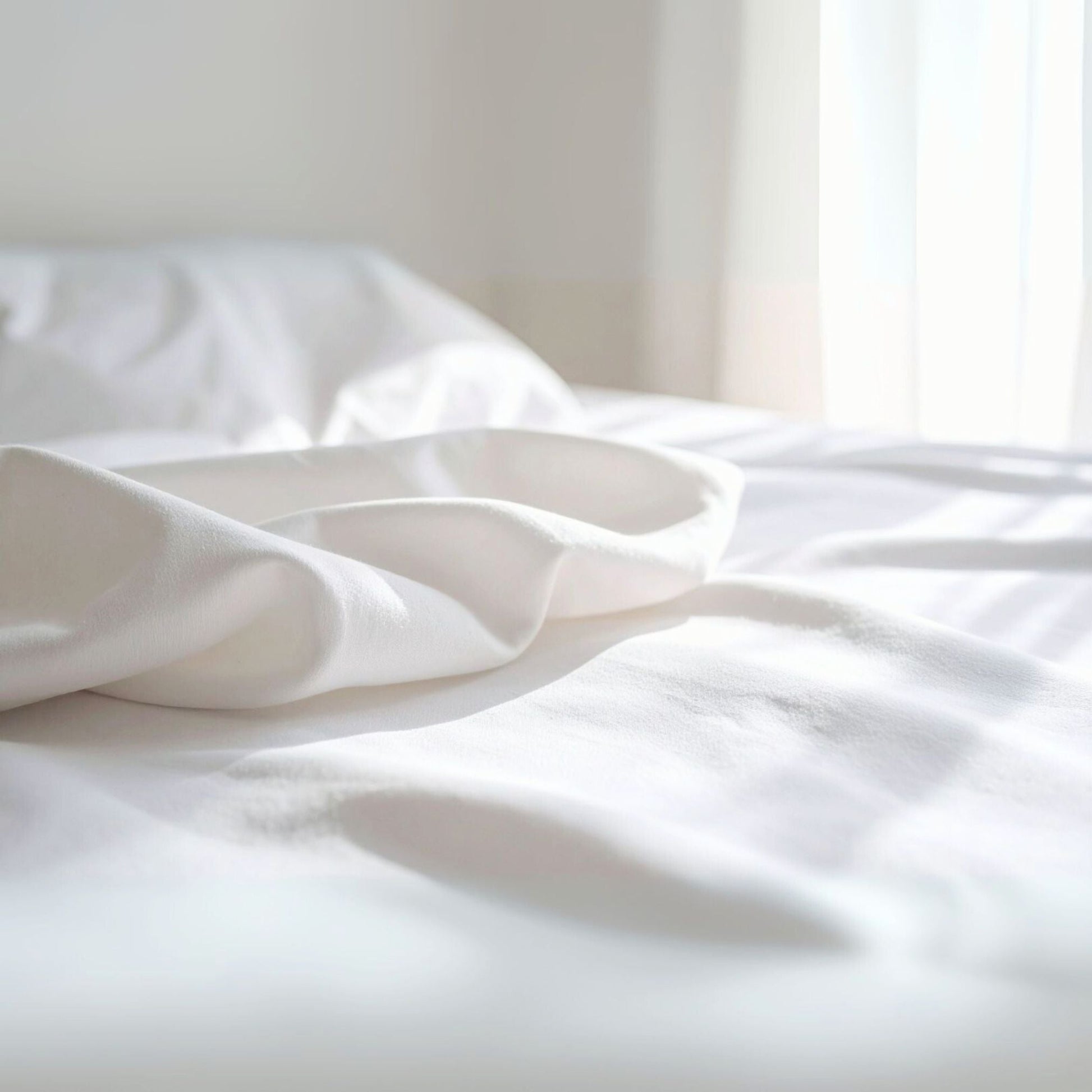 White Flat Sheet made from polycotton blend displayed in a luxury hotel room setting