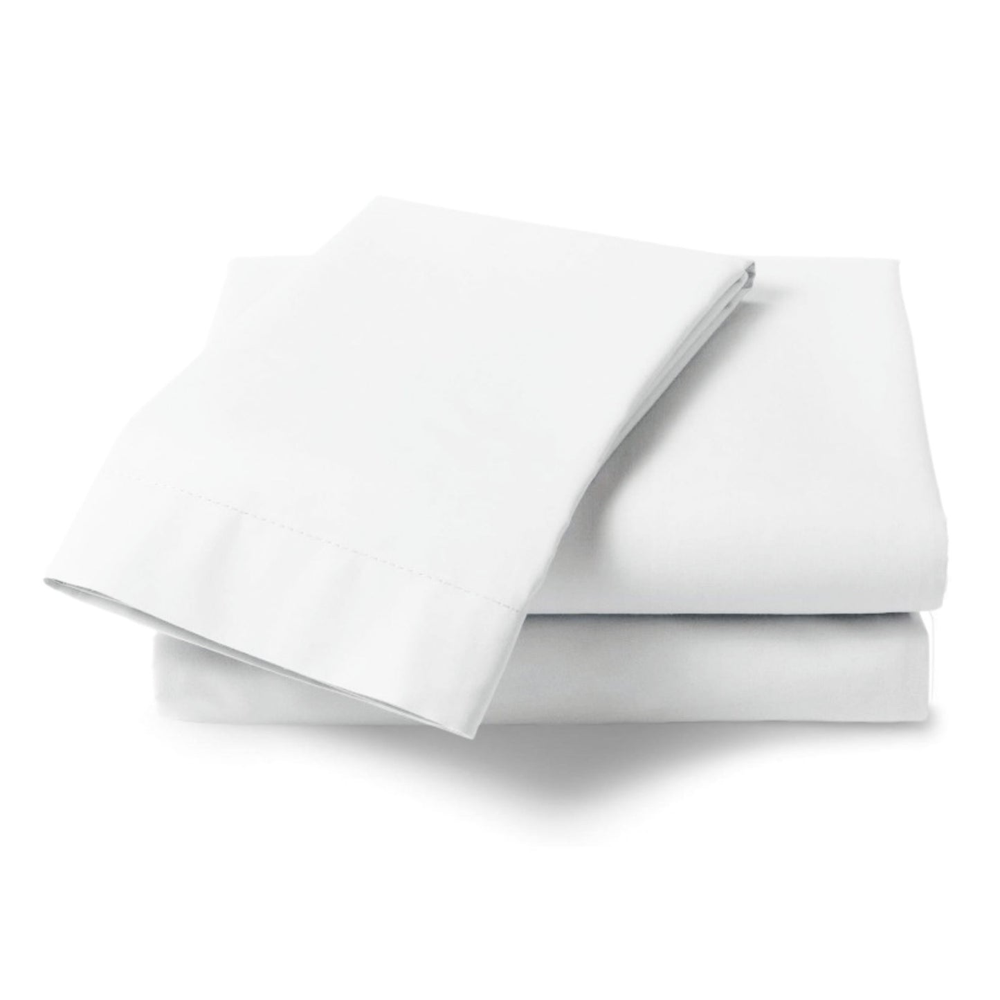 White - Percale Pillowcase Pair | Cotton Blend - Easy Care Bed Linen