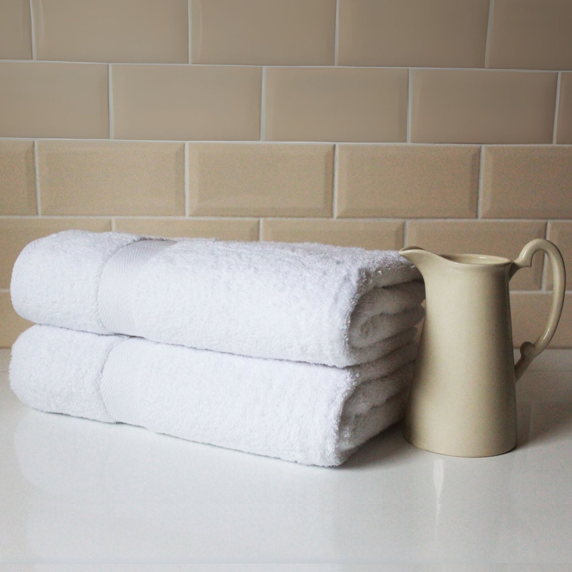 White - Luxury Bathroom Towel | Fine Combed Cotton Towel - 600GSM - restmor.co.uk - colour