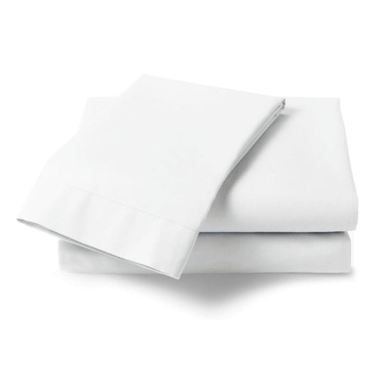 White - Percale Flat Sheet | Cotton Blend - Easy Care Bed Linen - restmor.co.uk - colour