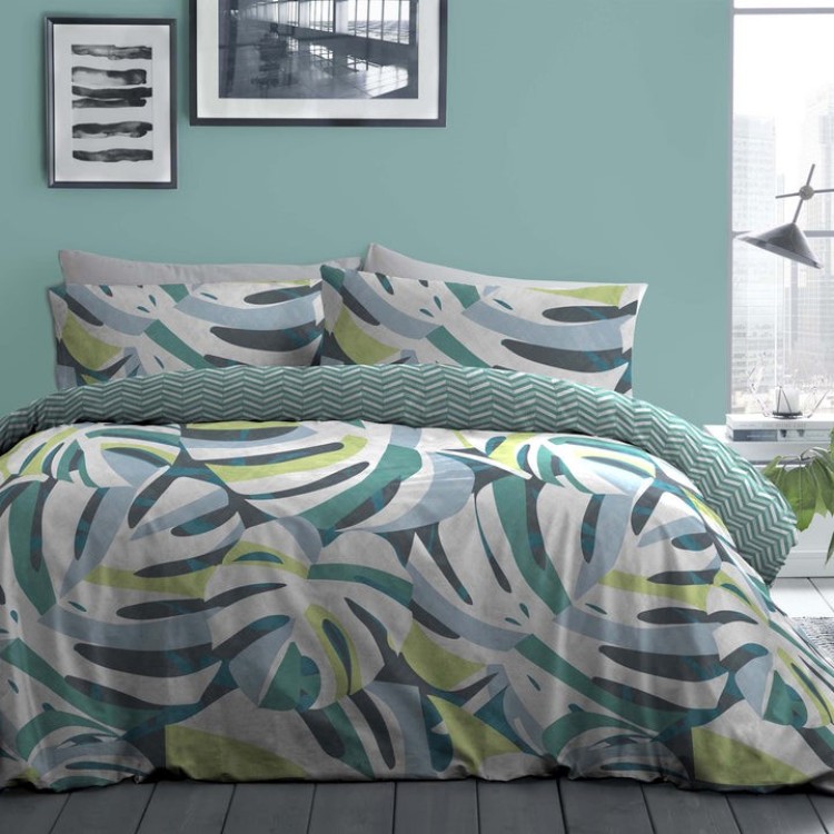 Akito Green Duvet Cover Set King Bed